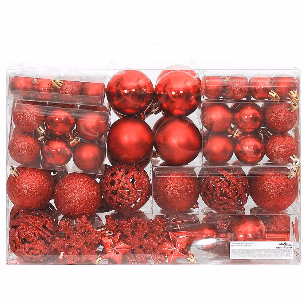 Berkfield Home 111 Piece Red Christmas Bauble Set – 2