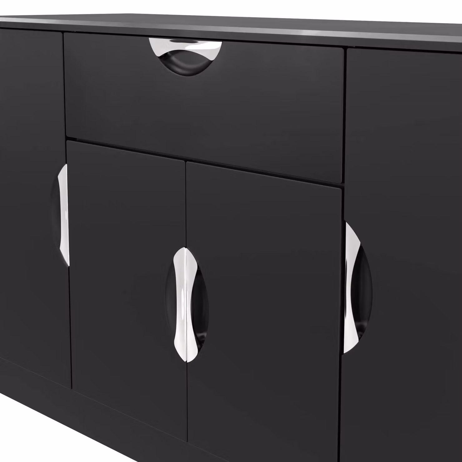 2 U Holborn Ready Assembled 4 Door and 1 Drawer Wide Unit in Black – 3