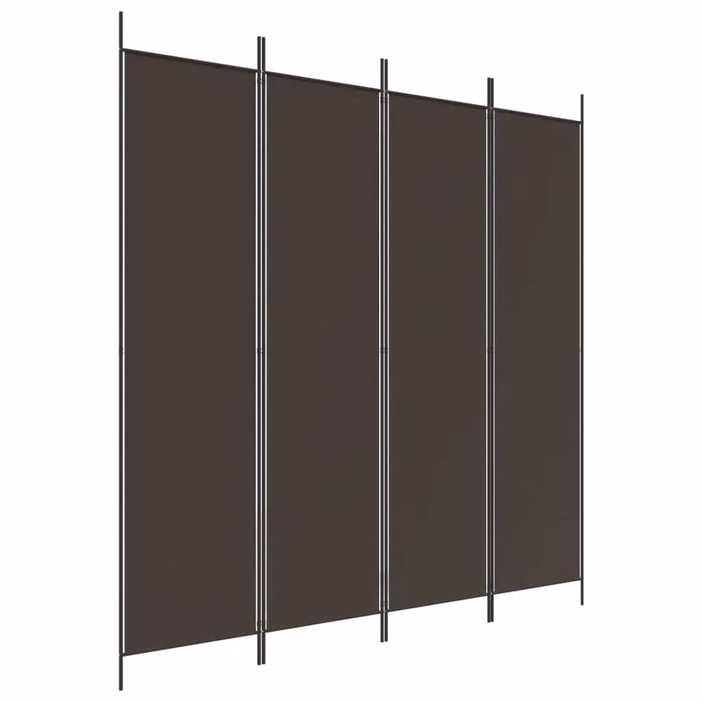 Berkfield Home 4-Panel Fabric Room Divider in Brown, W/H: 200 x 200 cm – 2