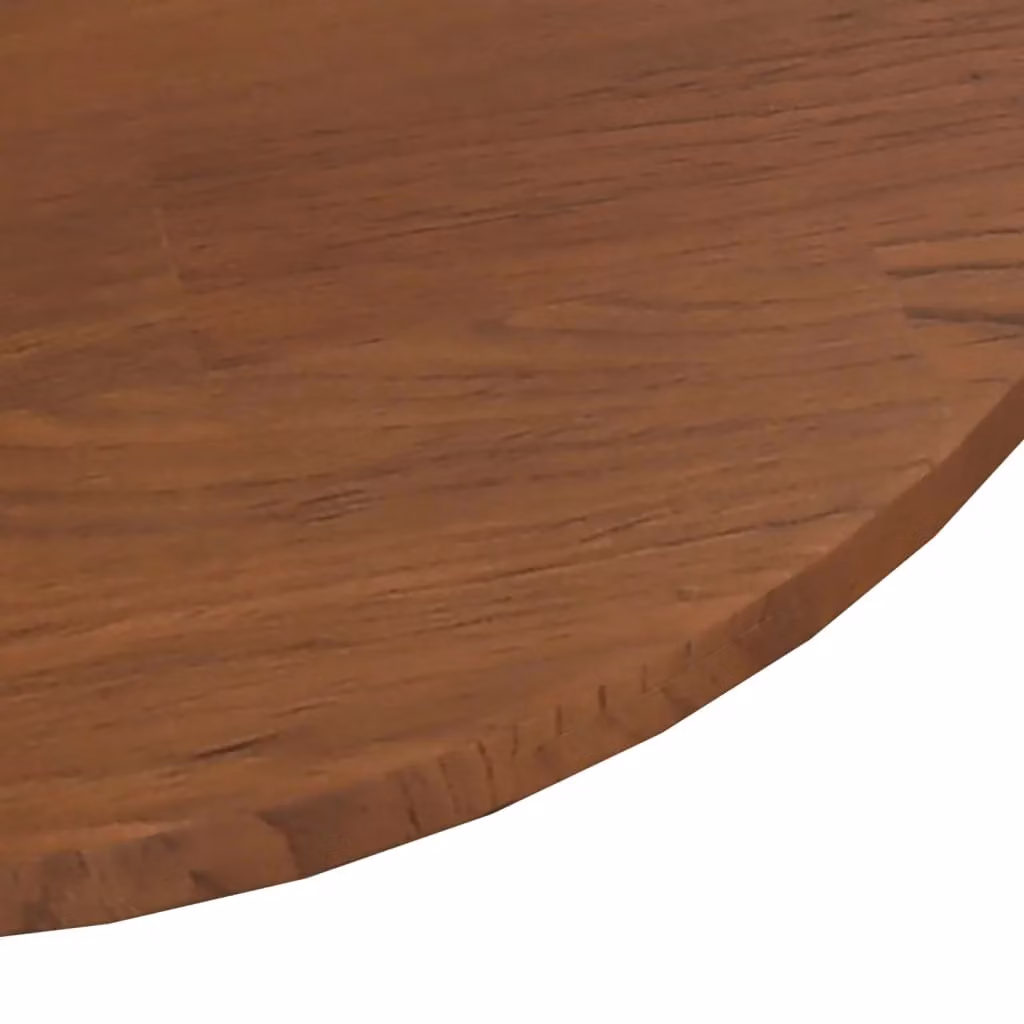 Berkfield Home Round Solid Oak Table Top, Dark Brown, Diameter: 40 cm, Height: 1.5 cm – 2