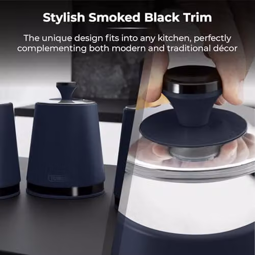 Tower Sera Set of 3 Airtight Stainless Steel Canisters in Blue and Black – 5
