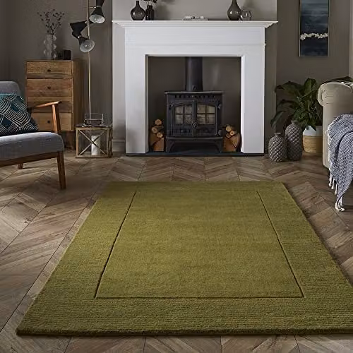 Mayfair Hand-Knotted 100% Natural Wool Living Room Area Rug in Green, W: 160 cm, L: 230 cm – 2