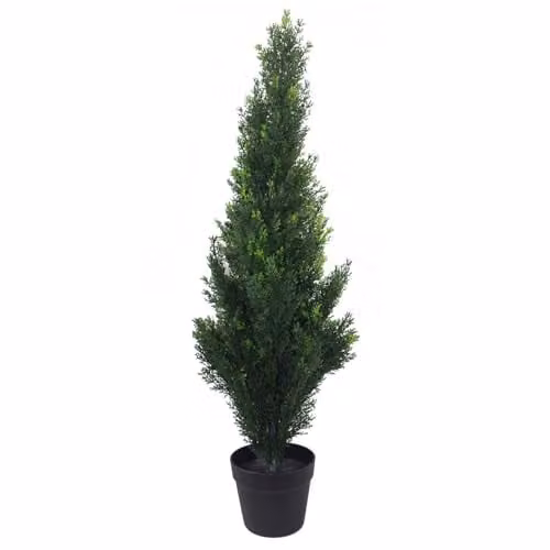Leaf Artificial Cedar Cypress Topiary Tree in Green, Height: 90 cm