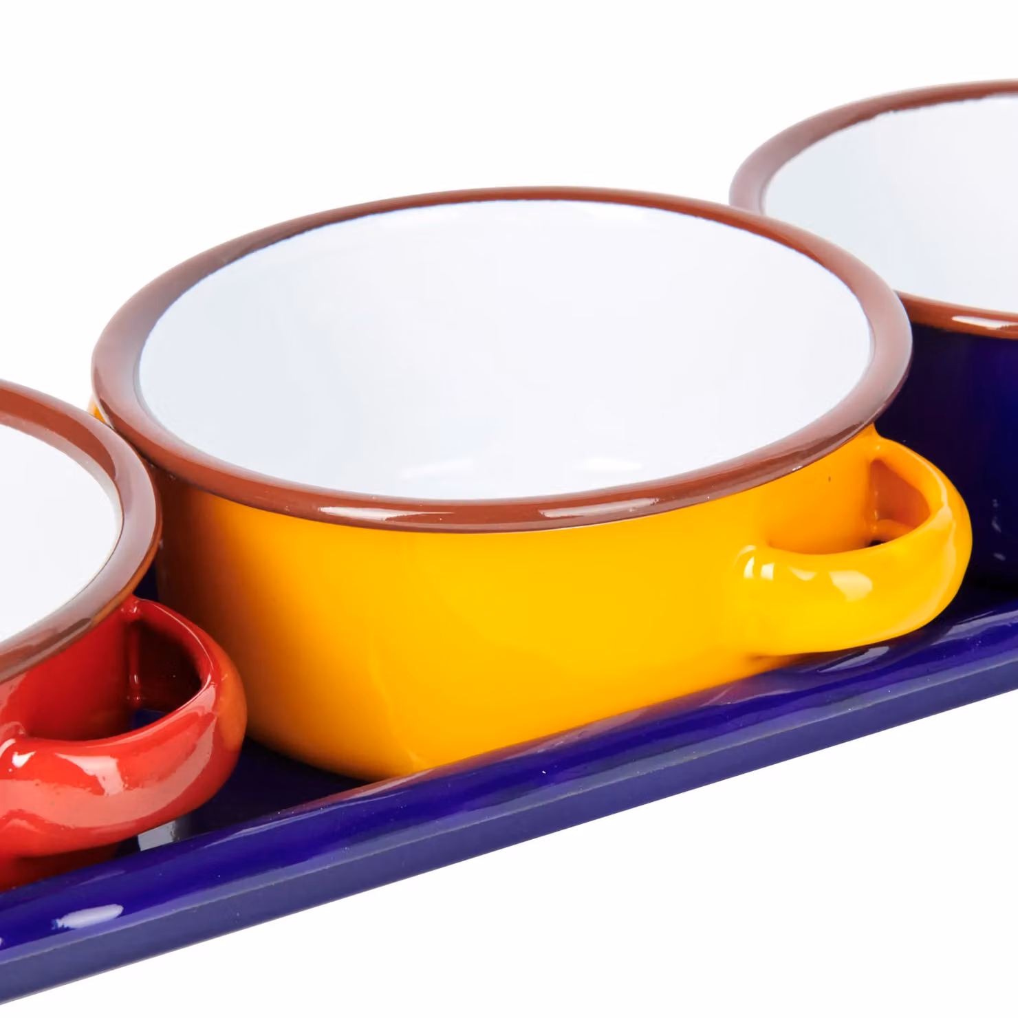 KitchenCraft World of Flavours Enamel Serving Dishes and Tapas Bowls with Tray, Multi-Colour (Set of 3) – 6