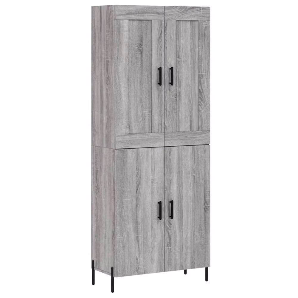 Berkfield Home Sonoma Highboard in Grey, W/D/H: 69.5 x 34 x 180 cm – 3
