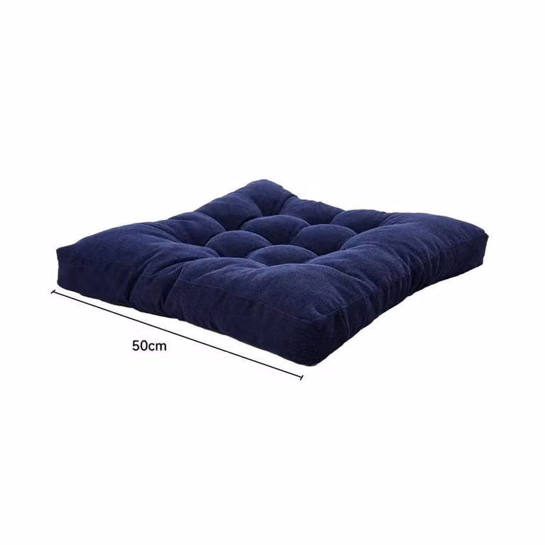EONLION Dark Blue Large Square Thick Chair Cushions, W: 50 cm, D: 50 cm, H: 50 cm