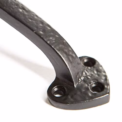 Hammer and Tongs Rustic Arrowhead Iron Door Handle in Matt Black, Pack of 2 – 4