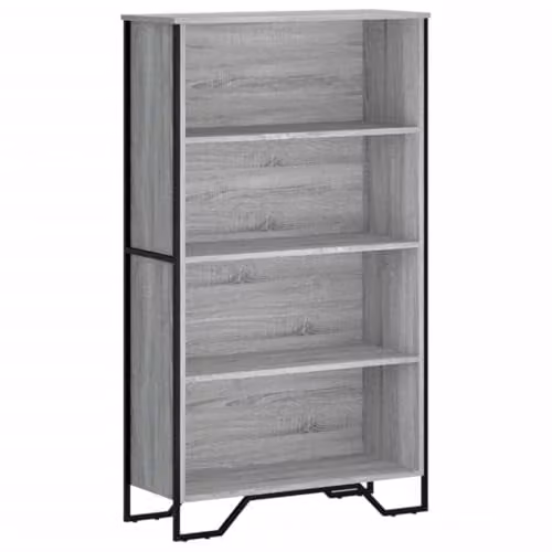 vidaXL Modern Grey Sonoma Bookcase in Engineered Wood W/D/H: 80 x 31 x 137.5 cm – 1