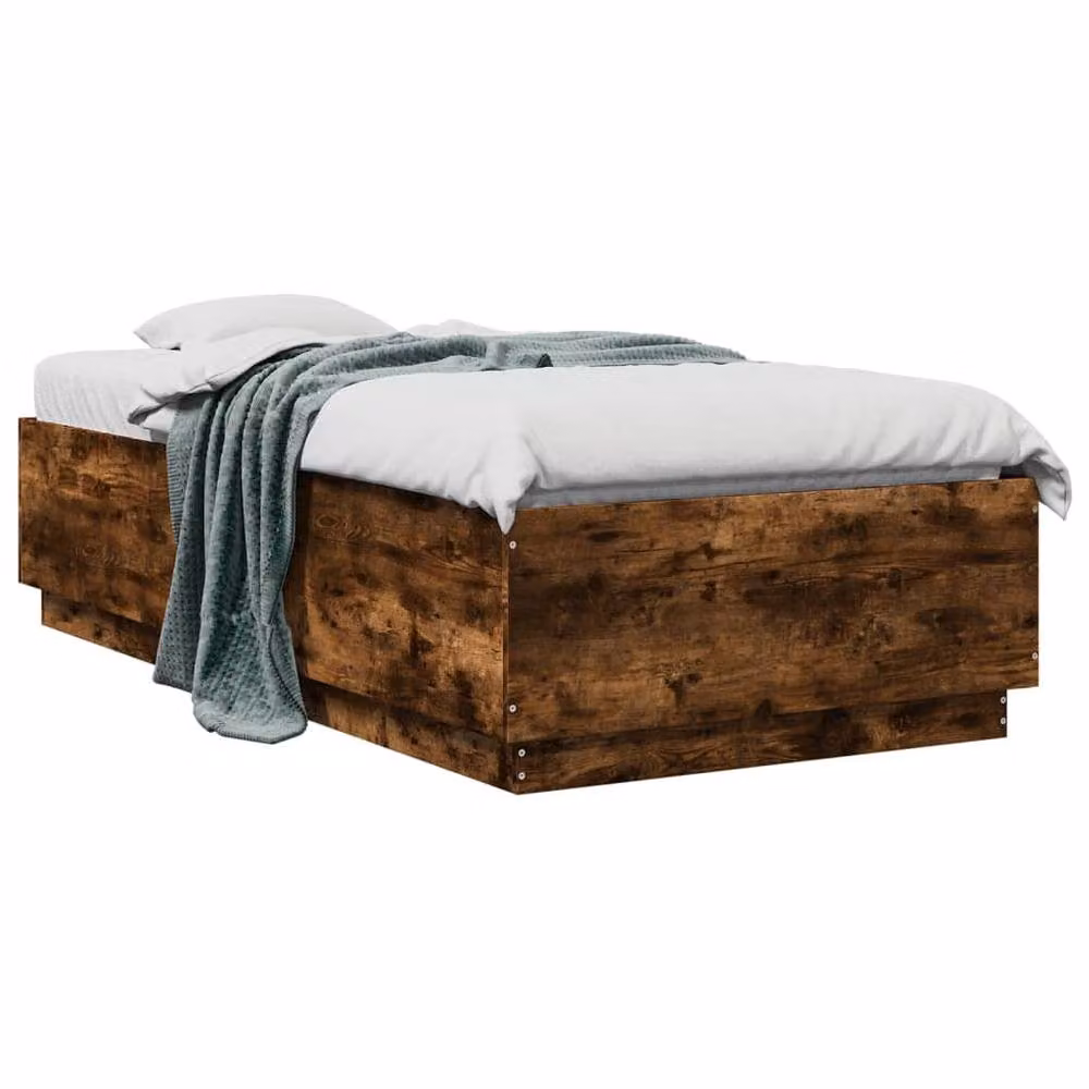 Berkfield Home Modern Small Single Bed Frame in Smoked Oak Brown, W/D/H: 80 x 190 cm – 3