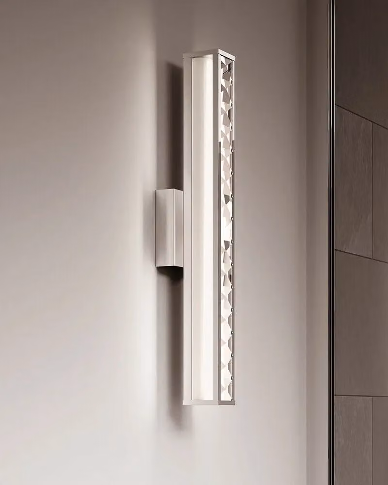 Loops Integrated LED Wall Light with Faceted Crystals in Polished Chrome 20W