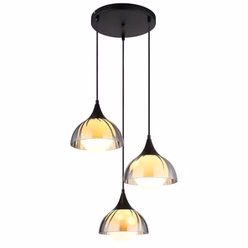 Netlighting Eva Cluster Pendant Ceiling Light in Matt Black with Smoke Glass Shades, 3x G9 – 1
