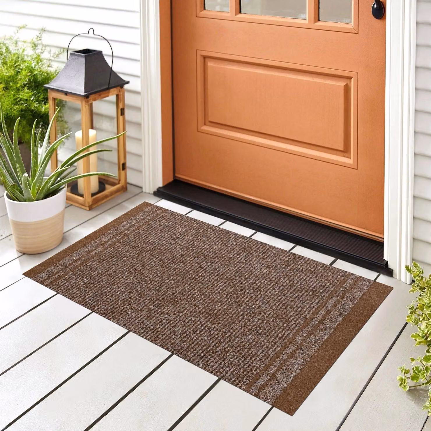 RugsX Malaga Striped Doormat in Beige and Brown, W: 66 cm, L: 300 cm – 2