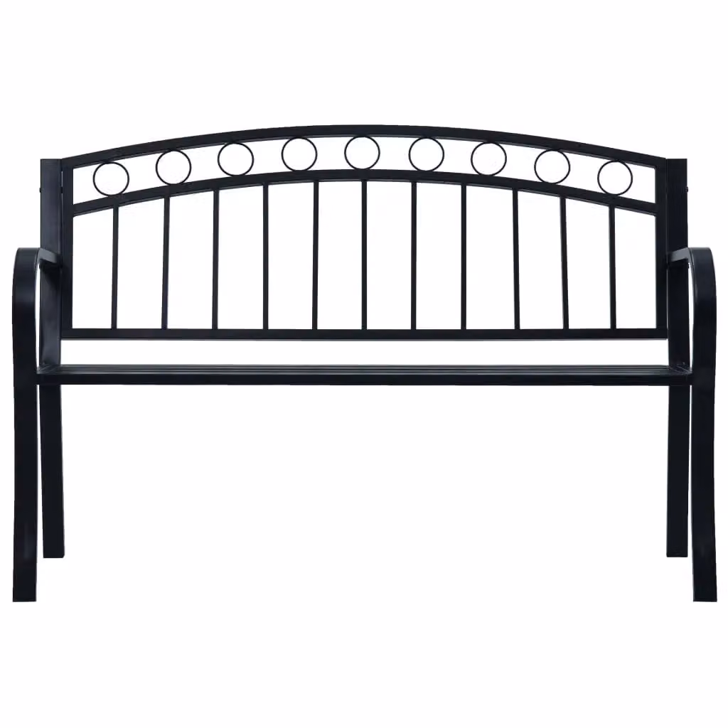 Berkfield Home Classic Metal Garden Bench in Black – 2