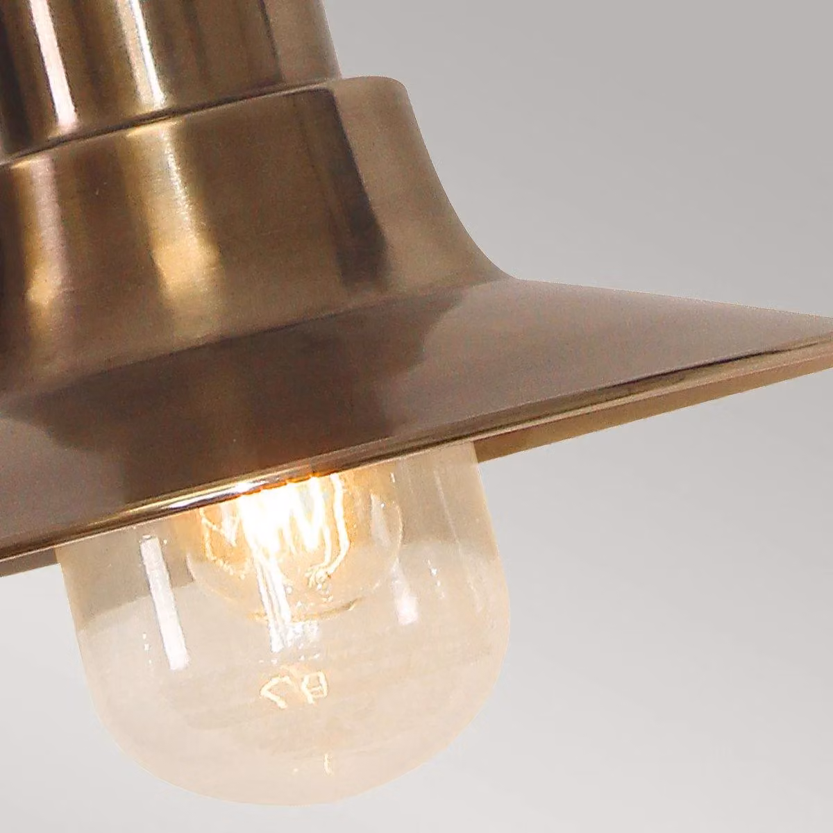 Netlighting Sheldon Brass and Glass Outdoor Ceiling Lantern in Yellow with E27 Socket and IP44 Rating – 3