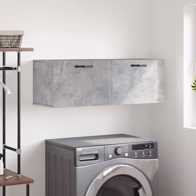 Berkfield Home Wall Cabinet in Concrete Grey, W/D/H: 100 x 36.5 x 35 cm – 1