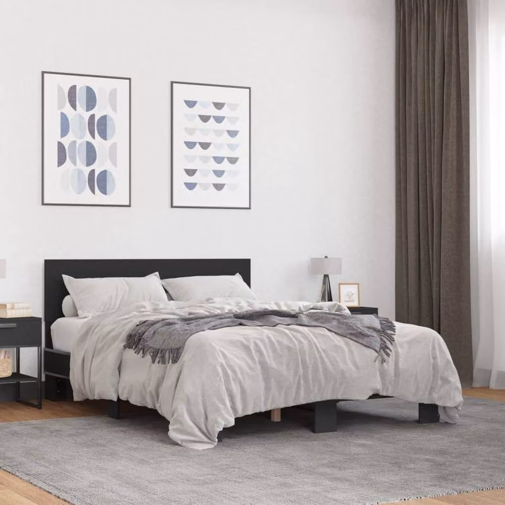 Berkfield Home Durable Small Double Bed Frame in Black, 120 x 200 cm – 2