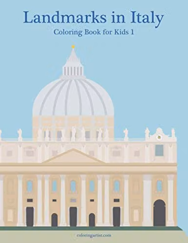 Landmarks in Italy Coloring Book for Kids 1 by Independently Published, Multicolour Paper Edition