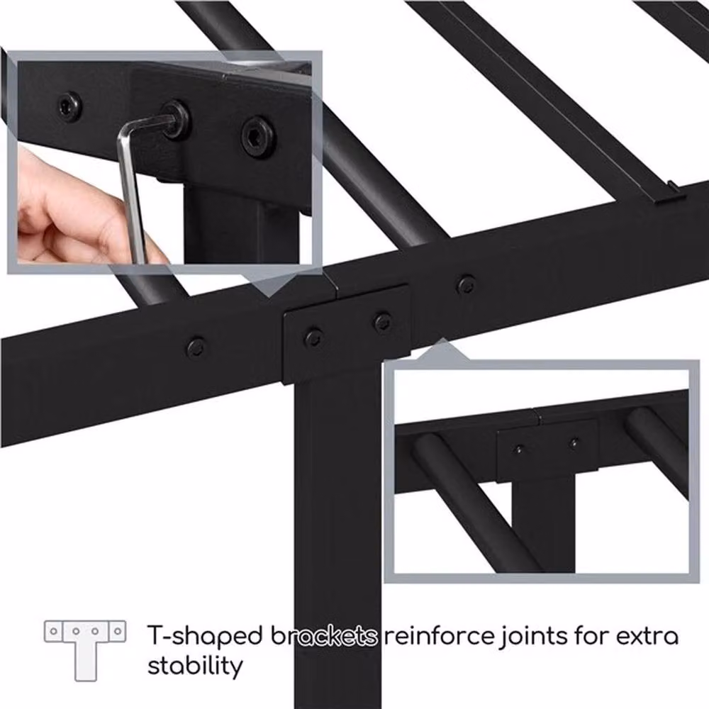 EONLION Double Metal Bed Frame in Black – 5