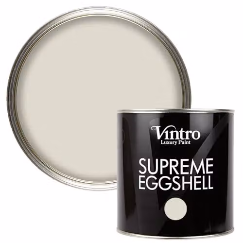 Vintro Yorkshire Stone Eggshell Paint for Walls, Wood and Trim, Cream and Grey, 2.5 Litres