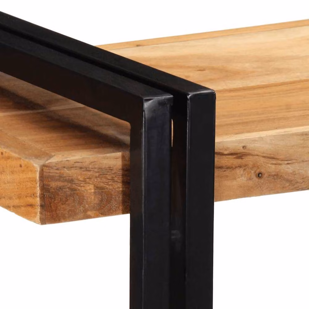 Berkfield Home Wall Mounted Acacia Wood Shelf in Brown, W/D/H: 110 x 33 x 45 cm – 3
