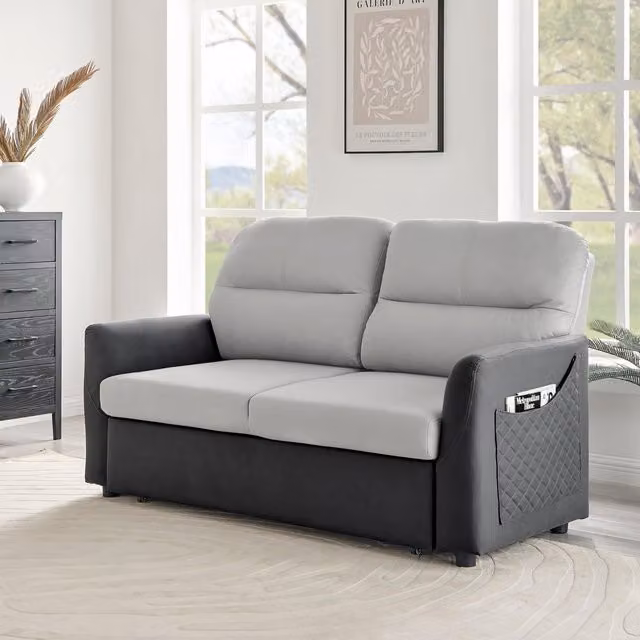 Bravich LTD Rhona Grey Microfibre Two Seater Pull Out Sofa Bed