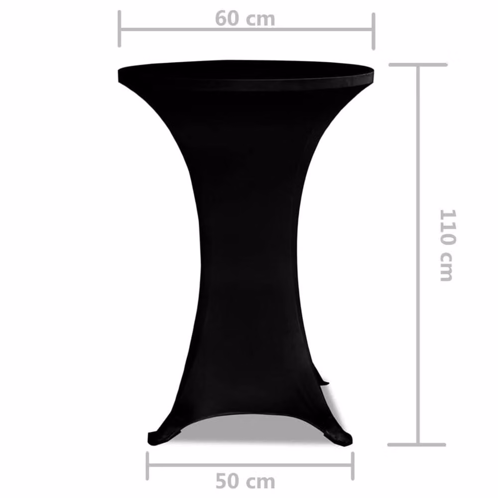Berkfield Home Black Stretch Standing Table Covers, 2 Pack, Diameter: 60 cm – 4
