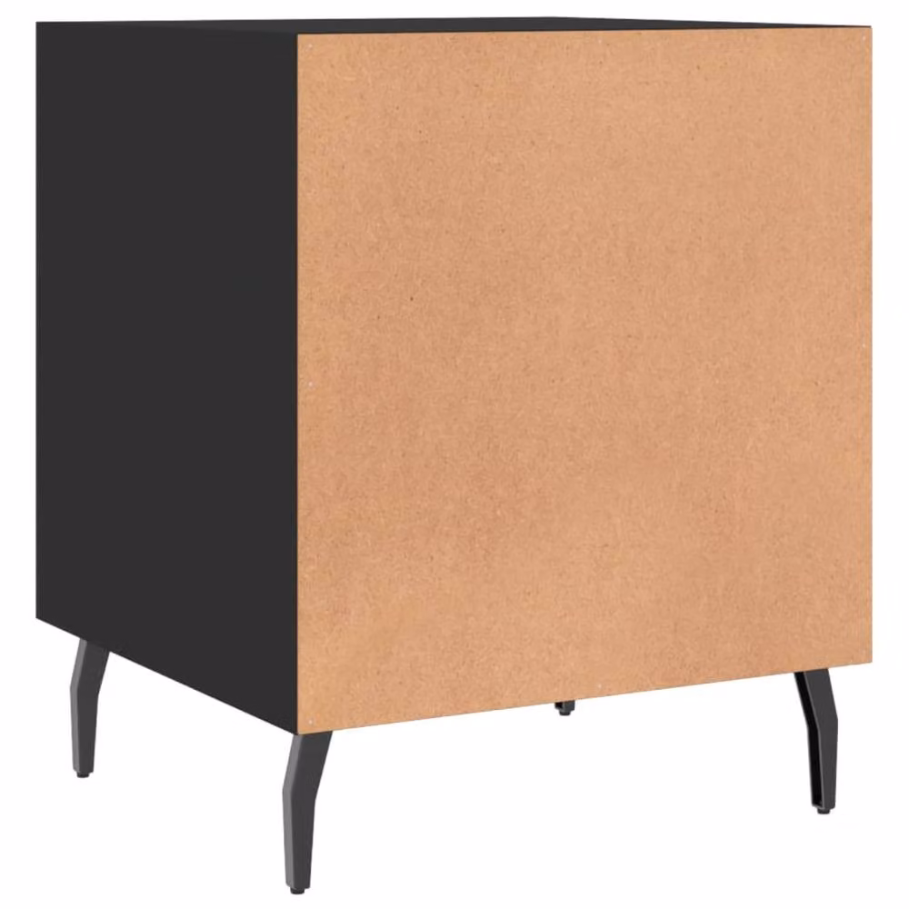 Berkfield Home Modern Bedside Cabinets, 2 Piece Set, Black, W/D/H: 40 x 40 x 50 cm – 5
