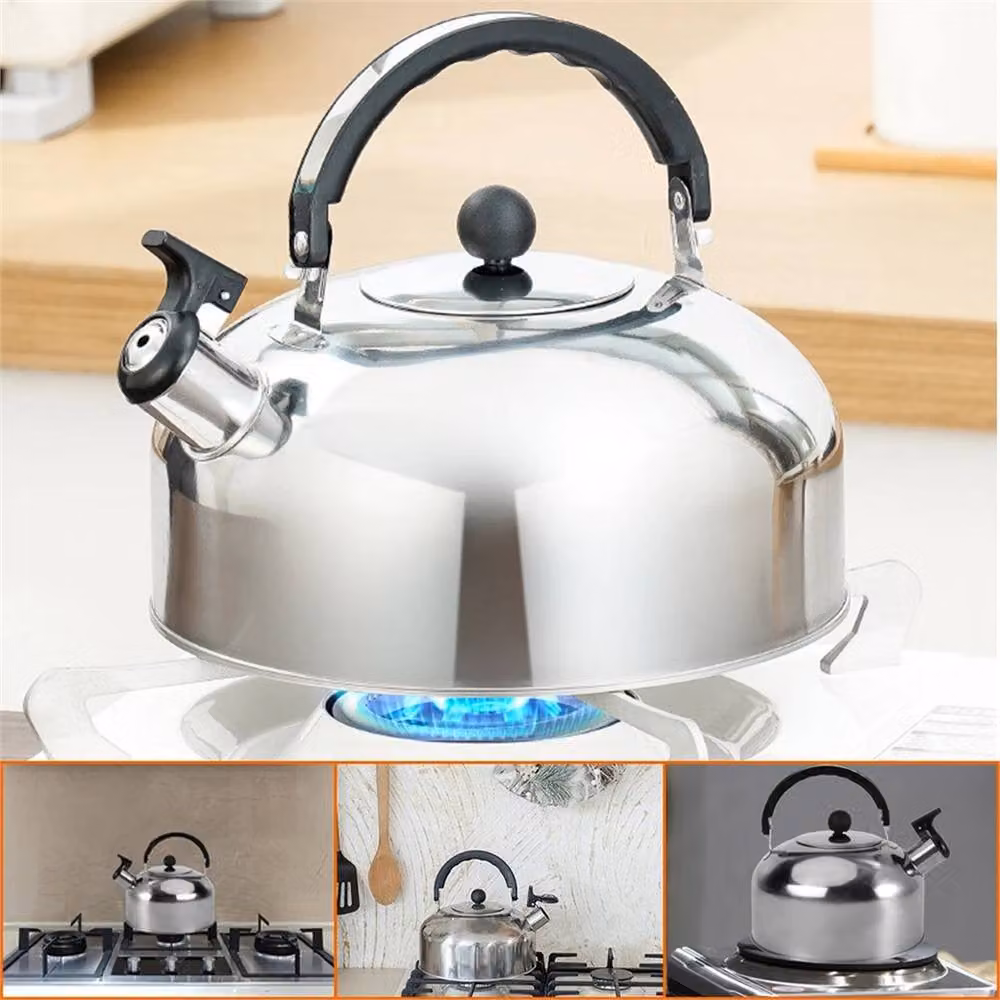 SPETLEK 3L Stainless Steel Whistling Gas Hob Kettle in Silver – 3