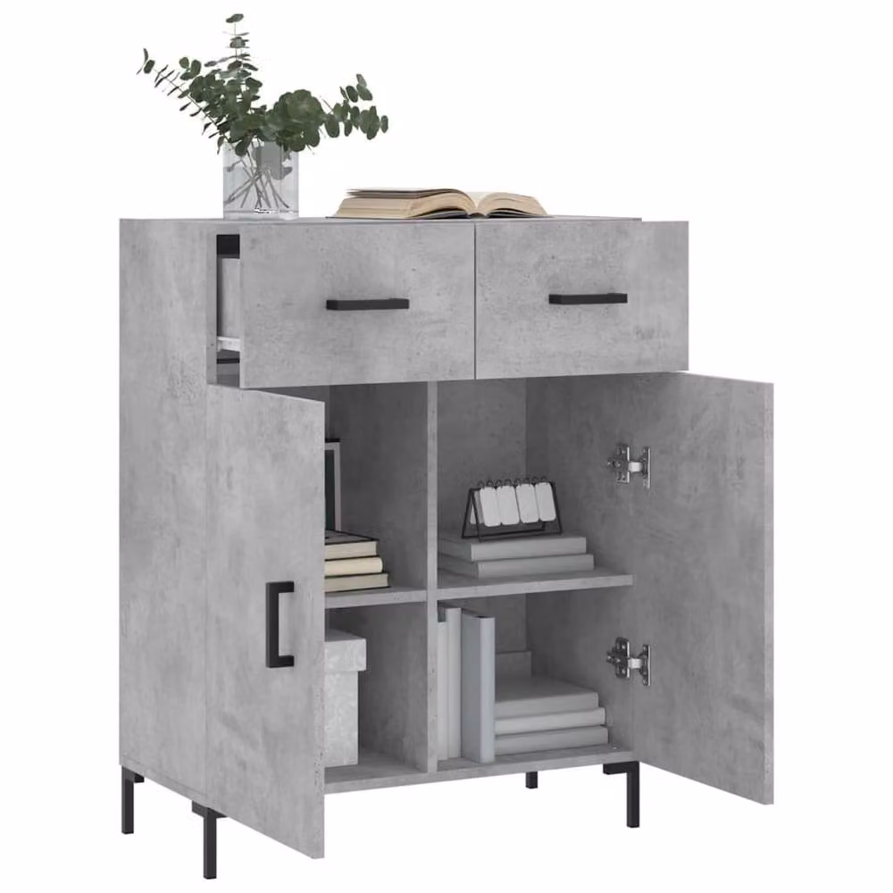 Berkfield Home Modern Sideboard in Grey, W/D/H: 69.5 x 34 x 90 cm – 2