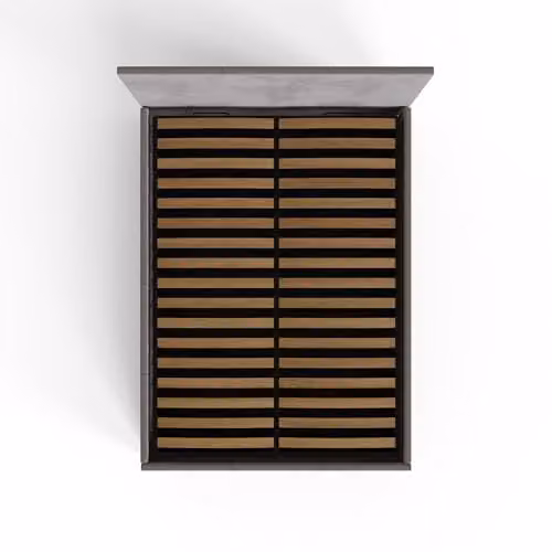 GFW Small Double Charcoal Grey Upholstered Fabric Ottoman Bed Frame with Hydraulic Lift and Stitched Headboard, W/D/H: 120 x 200 cm – 4