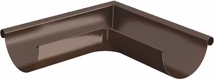 Lindab Brown Galvanised Steel Half Round Gutter External Angle 90, 100mm