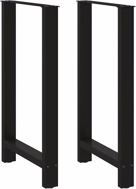 Berkfield Home Modern Black Steel Sled Base Coffee Table Legs, 2 Pieces, H: 60 cm, W: 100-101 cm