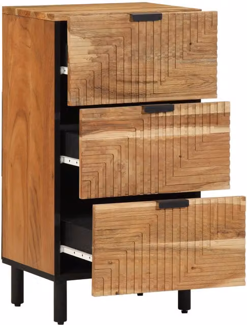 Berkfield Home Modern Acacia Wood Sideboard in Brown, W/D/H: 40 x 33 x 75 cm