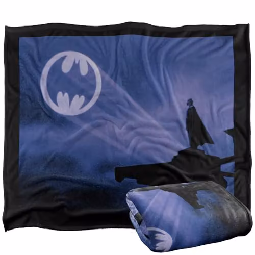LOGOVISION Batman 1989 Bat Signal Super Soft Fleece Throw Blanket, Multicolour, W: 127 cm x L: 152.4 cm – 1