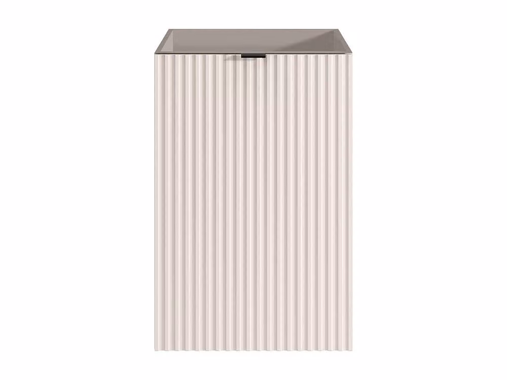Vente-unique Striped Wall-Mounted Washbasin Cabinet in Beige with Reversible Hinged Doors, H: 22 cm, W: 16 cm, D: 60 cm – 2
