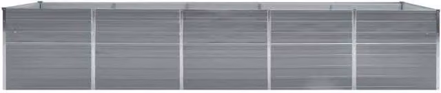 Berkfield Home Garden Galvanised Steel Raised Bed in Grey, W: 400 cm, D: 80 cm, H: 77 cm – 1