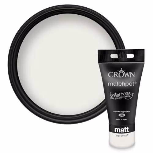 Crown Walls & Ceilings Matt Paint Tester Sample, Off White, 40ml