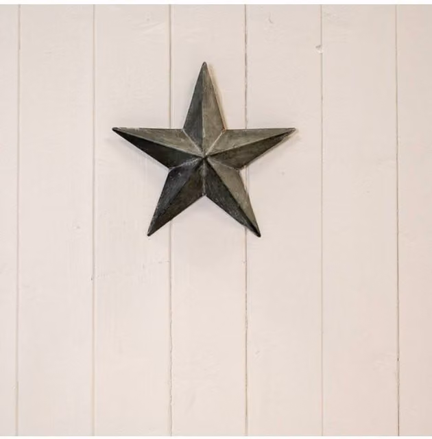 KDMD Metal Star Wall Decorations in Dark and Natural Grey