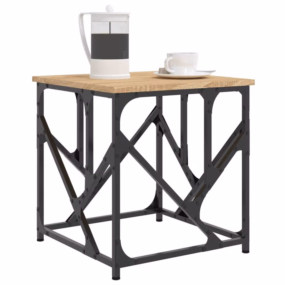 Berkfield Home Sonoma Oak Coffee Table in Brown, W/D/H: 45 x 45 x 47.5 cm – 3