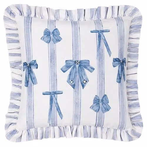 Riva Home Striped Cotton Square Cushion, Multicolour, W/D/H: 43 x 43 x 43 cm – 1