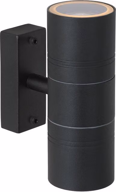 Lucide ARNE Black Adjustable LED Up Down Outdoor Wall Spotlight with GU10 Warm White Bulb – 3