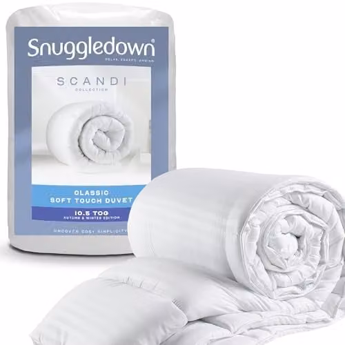 Snuggledown Soft Touch All-Year Round 10.5 Tog Single Duvet in White, W/D/H: 135 x 200 cm – 1