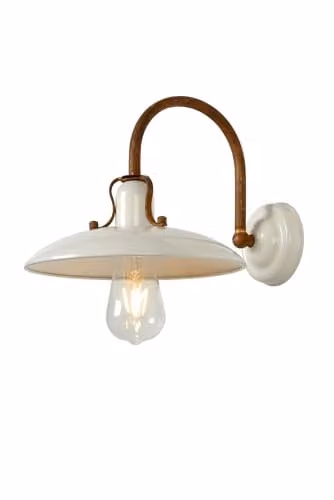 Lucide Römer Beige Metal Dome Wall Light with E27 Socket