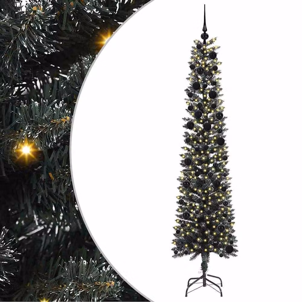 Berkfield Home Elegant Green Artificial Christmas Tree with 300 LEDs, W/D/H: 58 x 58 x 240 cm – 3