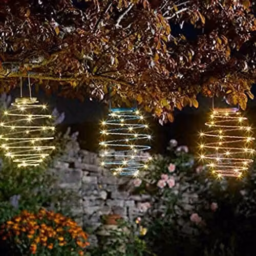 Smart Garden Surtidos Spiral Solar LED String Lights in Silver and Multicolour with Warm White Sphere Bulbs