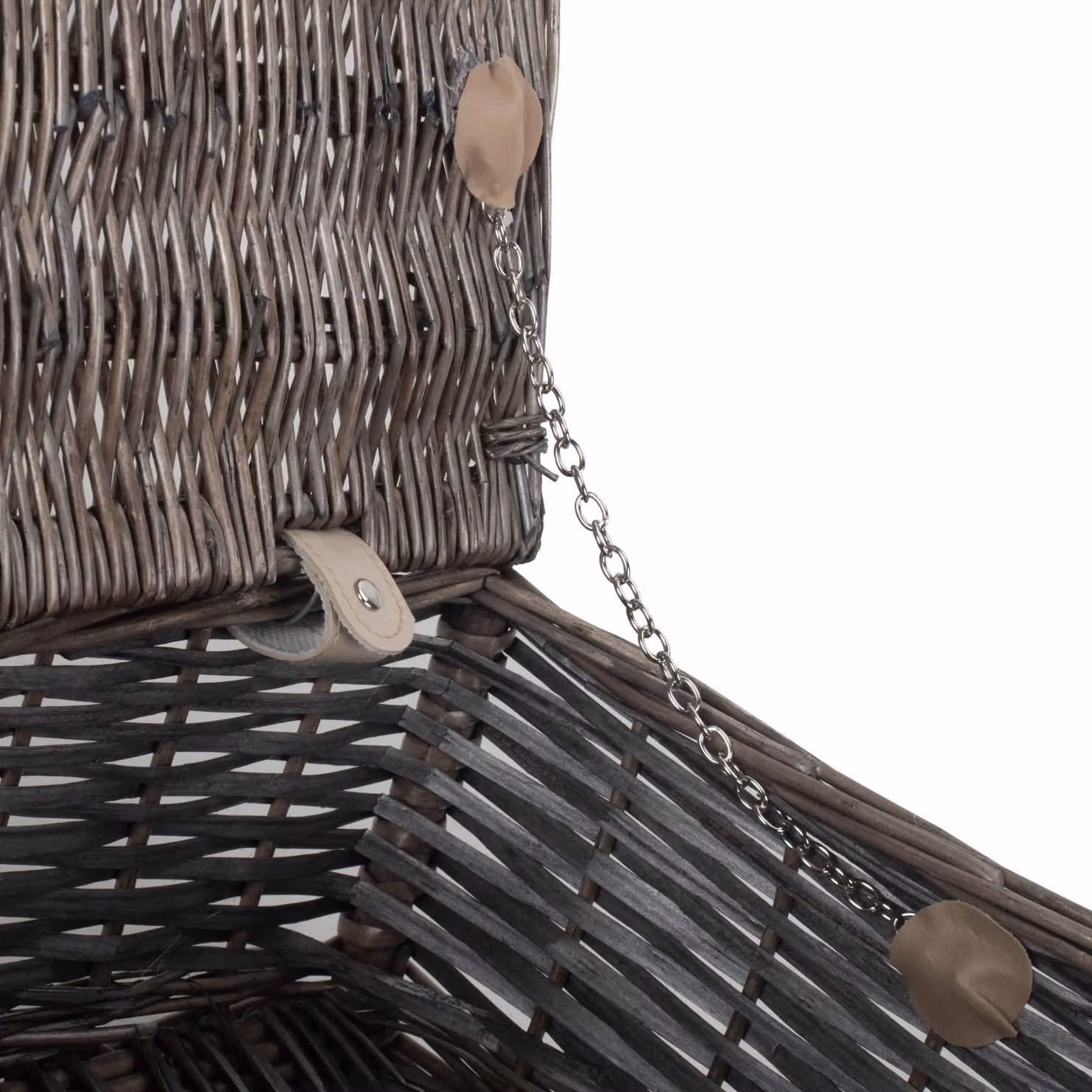 Red Hamper Wicker Picnic Basket in Grey with Antique Wash Split Willow – 3