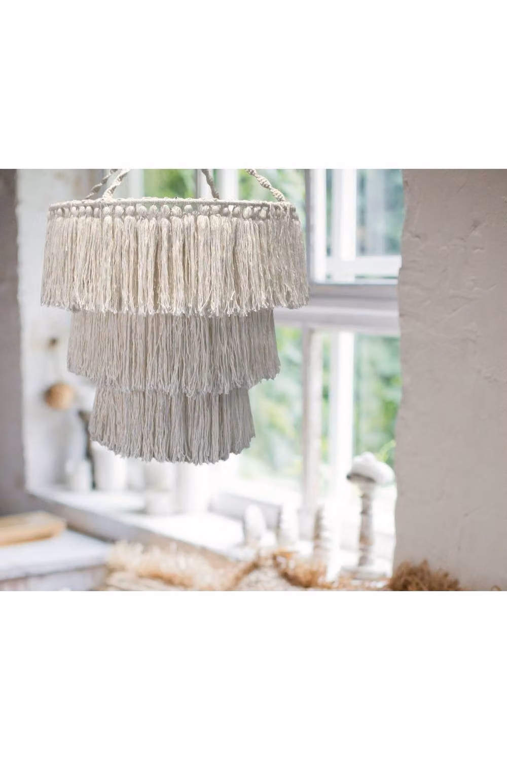 KDMD Elegant Macrame Soft Chandelier Boho Geometric Hanging Wall Decor in Black, Sand or White – 3