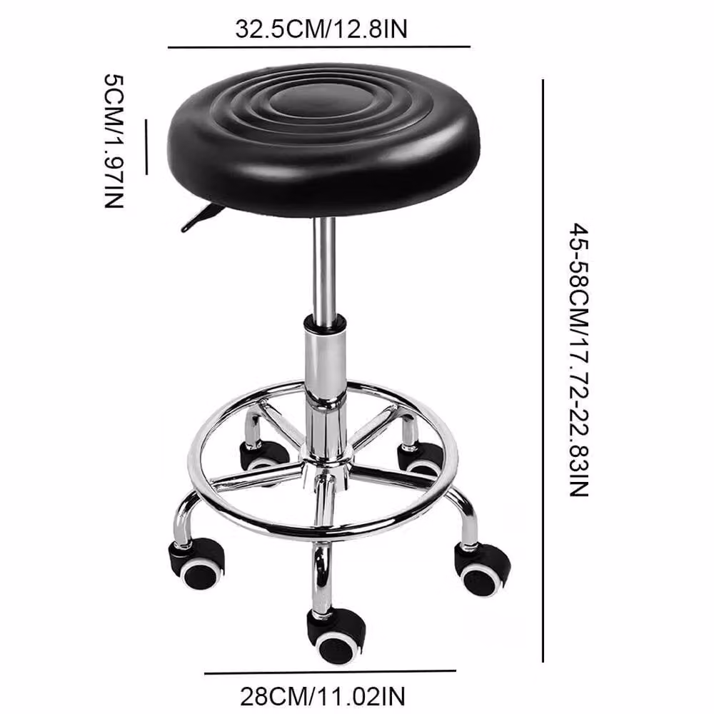 KORVIXA Black Synthetic Leather Active Stool for Home Office – 2