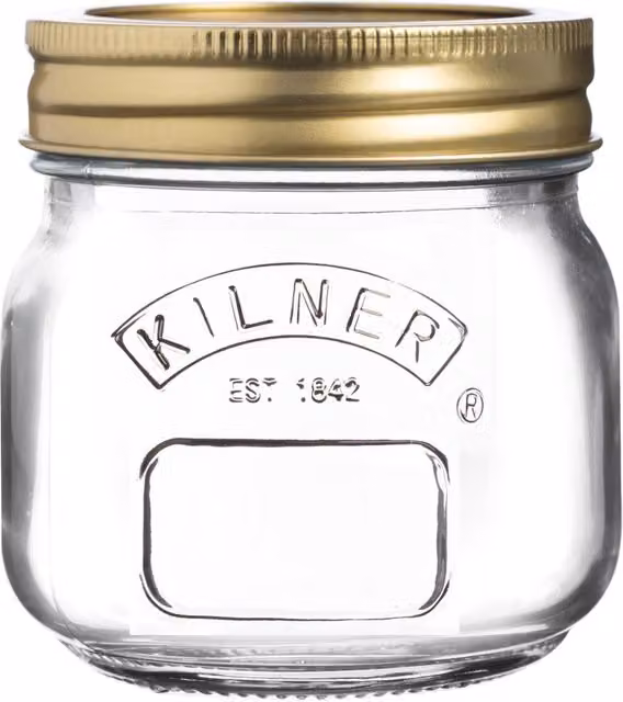 Kilner Transparent Glass Round Screw Top Leakproof Jar, 250ml
