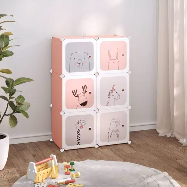 Berkfield Home 6-Cube Storage Cabinet for Kids in Pink